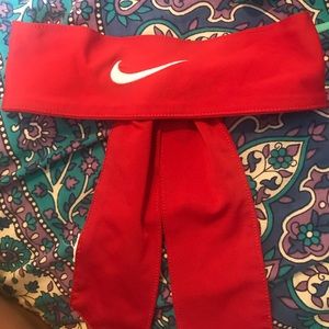 Red Nike tie headband